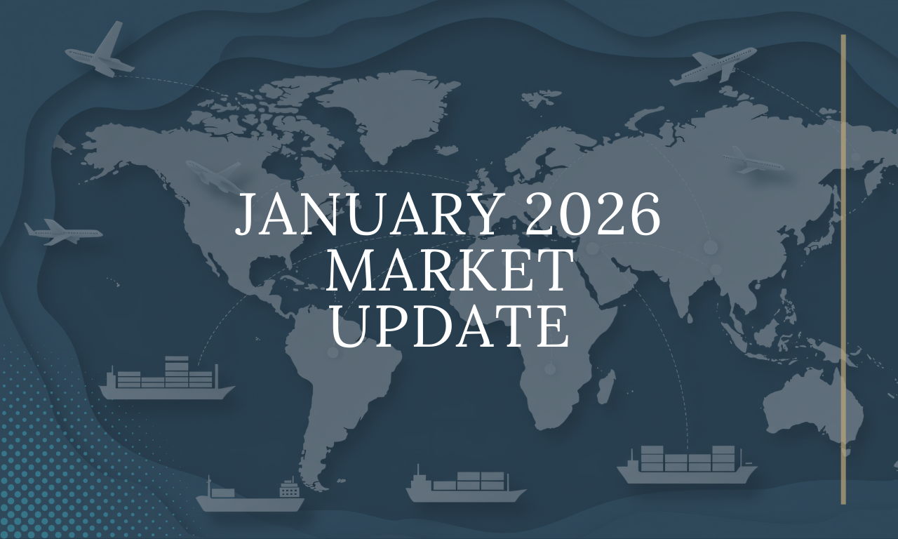 Global map of shipping containers and cargo planes