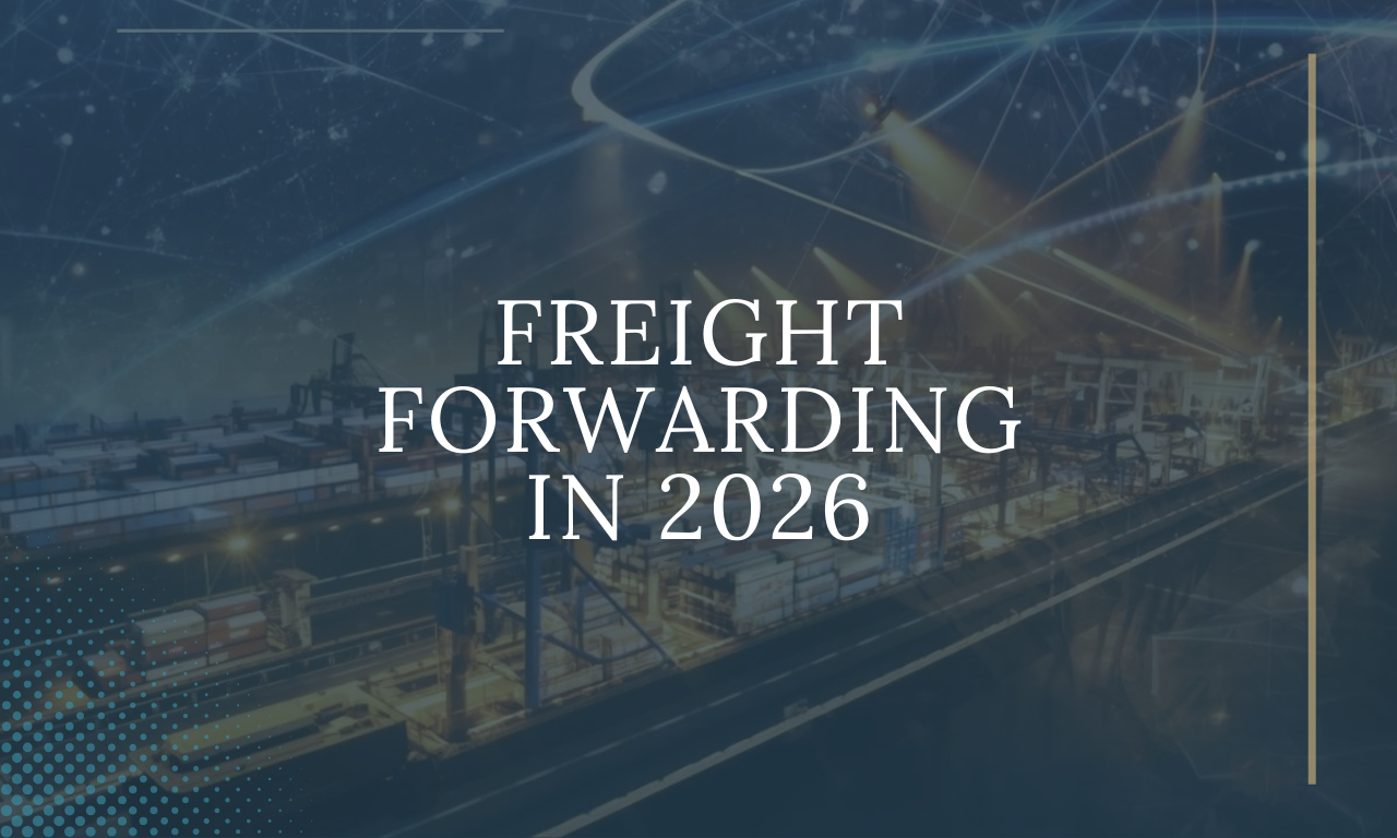 Image of container ship with global background