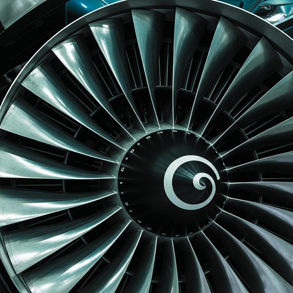 Modern aircraft turbine engine representing aerospace manufacturing, engineering excellence and global supply chain innovation in the Midlands aerospace sector.